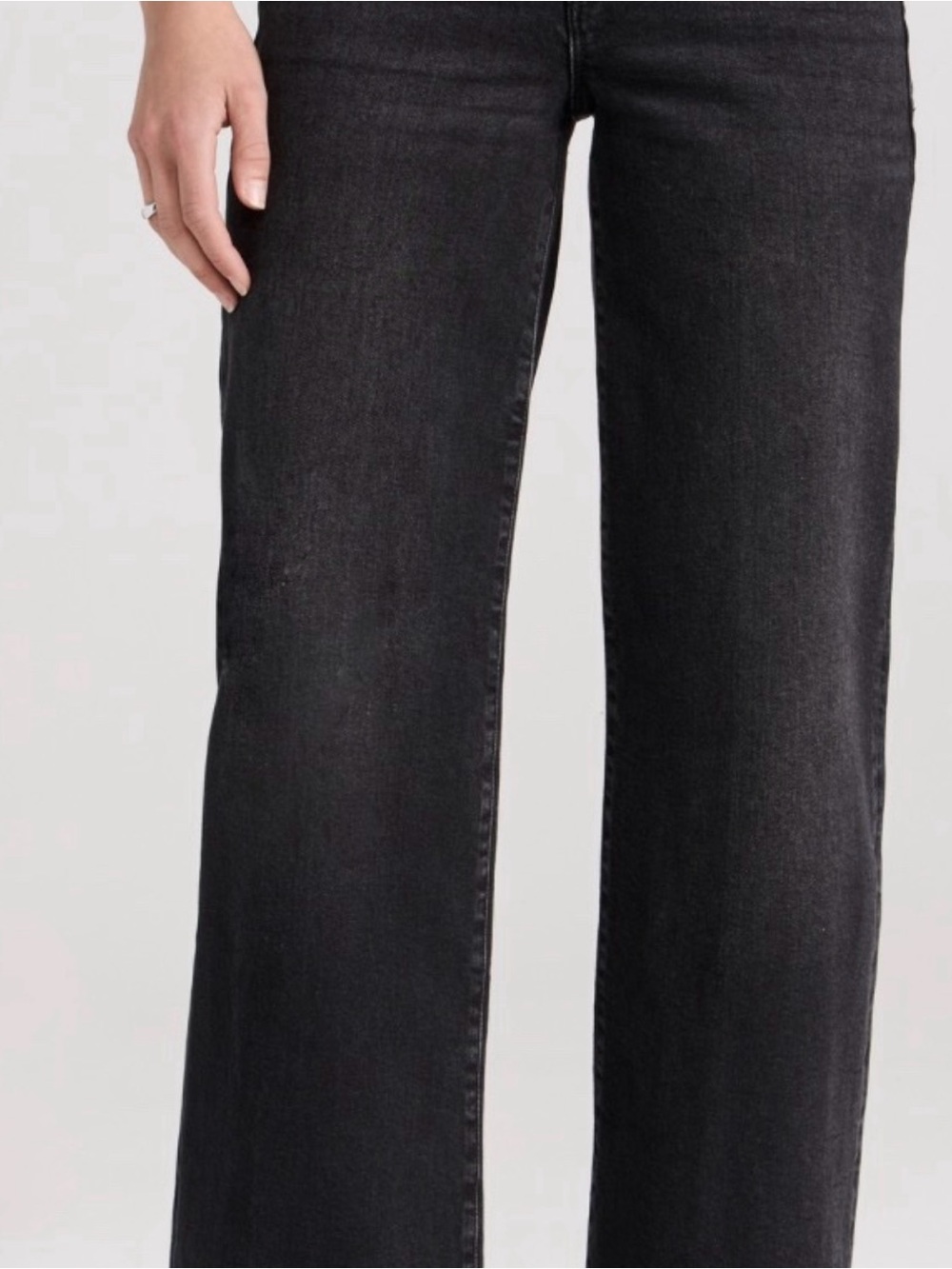 Frame Le Slim Palazzo Denim Charcoal Black Wide Leg Jeans